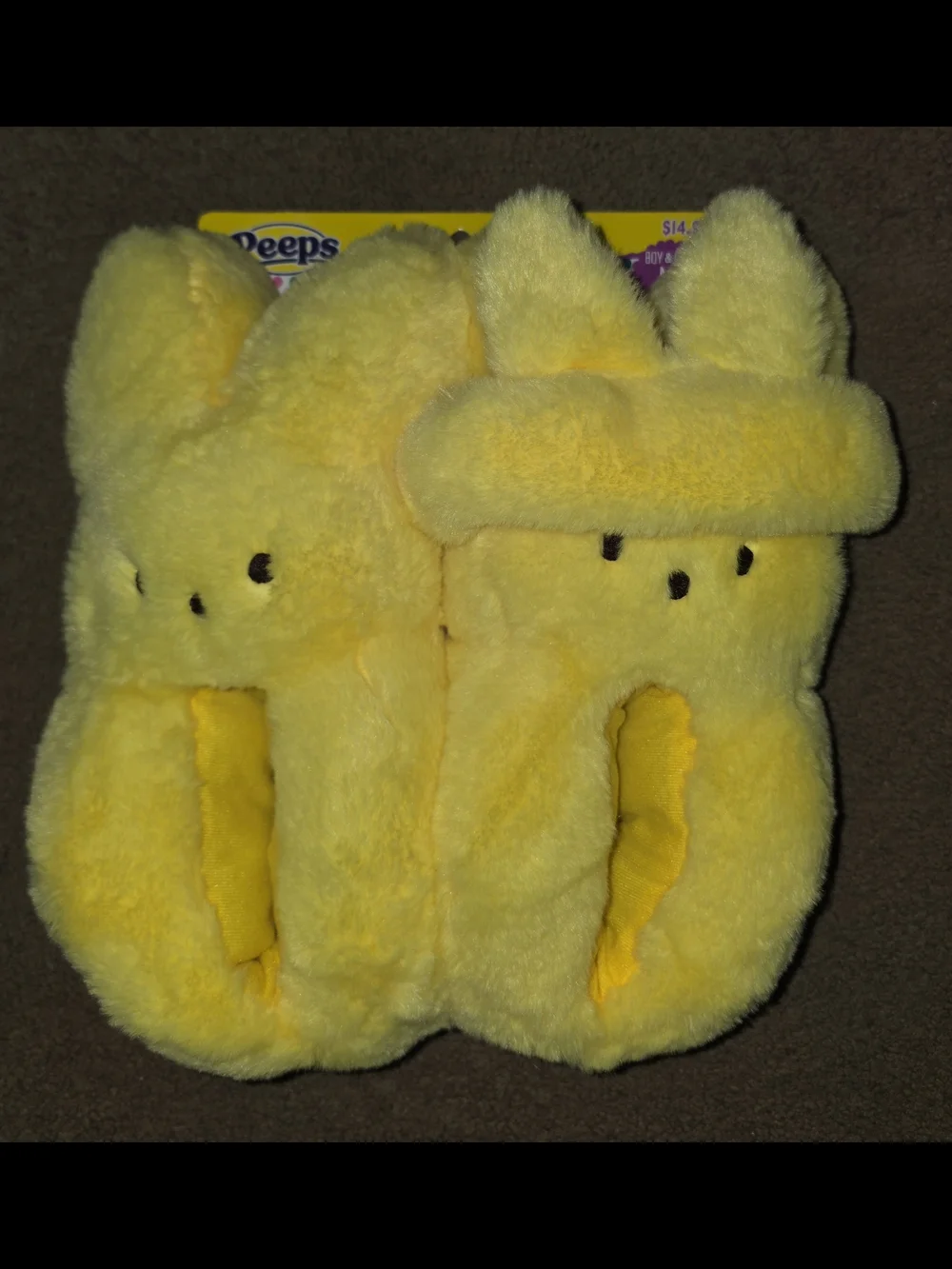 Peeps Yellow Plush Kids Slippers